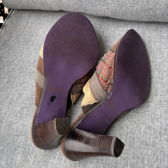 Kenzie Touch Corduroy Leather Brown Suede Clogs Mules Heels Women's Size 9M - Picture 9 of 13